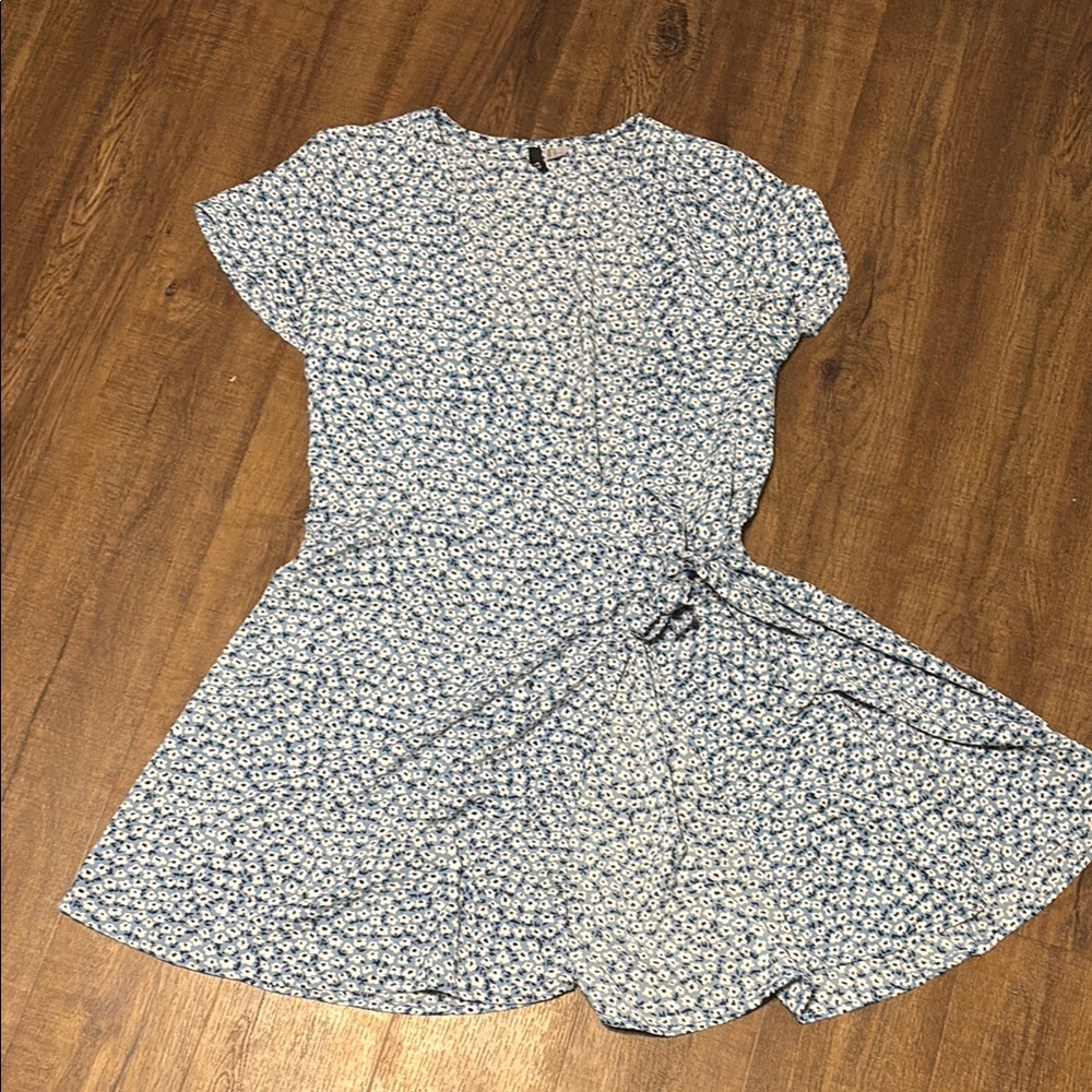 Floral Blue and White Dress